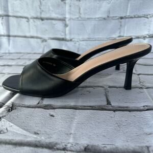 New Women's Slides Heeled Mules Dressy Sandals Size 10 Black